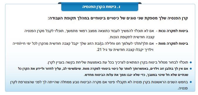 ביטוח בקרן פנסיה