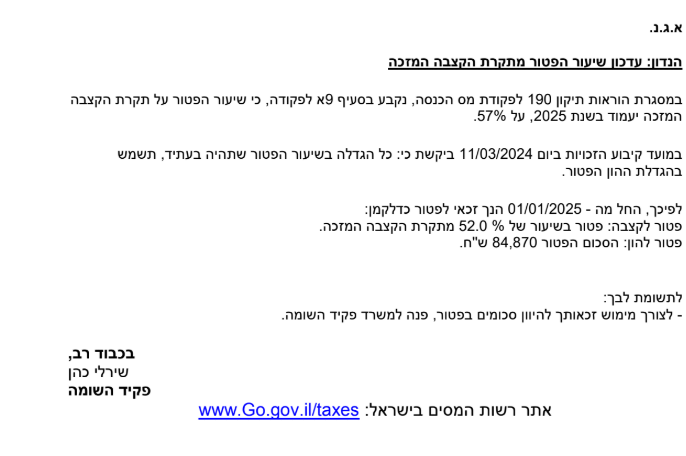 שיעור הפטור